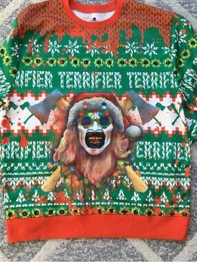NWT Universal Halloween Horror Nights 2025 Terrifier Christmas Sweater, Sz M